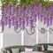 2 Pcs Wisteria Hanging Flowers Vines Purple Wisteria Flowers Vine Garland Artificial Wisteria Vines Hanging Flower Silk